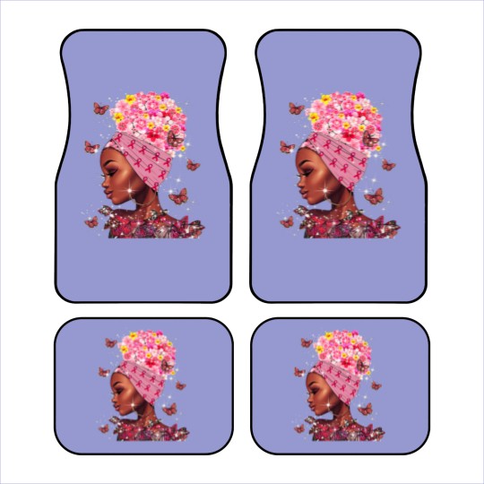 Discover In October We Wear Pink Black Woman Breast Cancer Awareness Car Mats