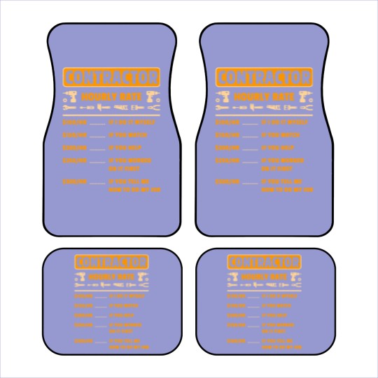 Discover Contractor Hourly Rate Price Chart Labor Funny Gift Handyman Car Mats
