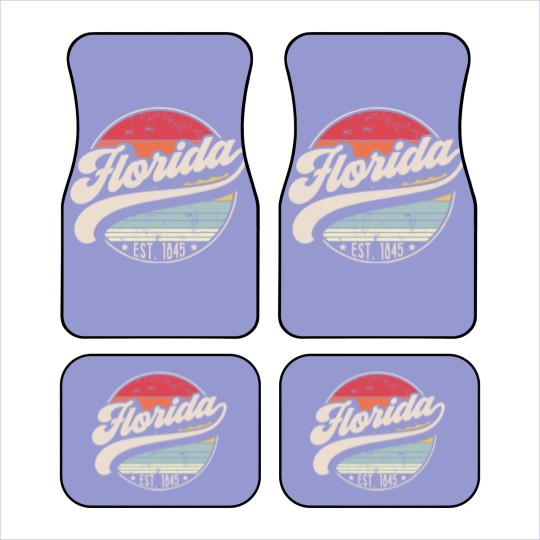 Discover Retro Florida Home State FL Cool 70s Style Sunset Car Mats