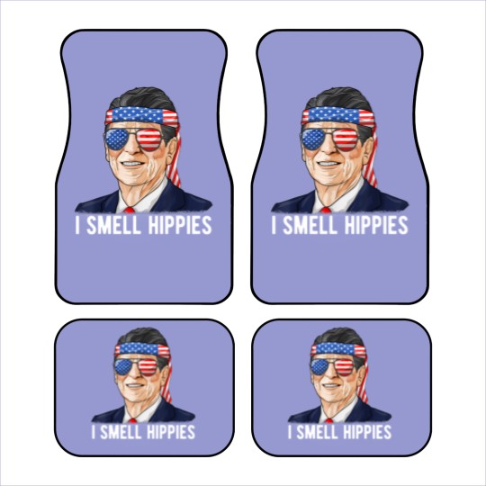 Discover Reagan Ronald Car Mats Conservative President I Smell Hippies Car Mats