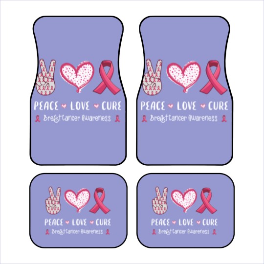 Discover Peace Love Cure Breast Cancer Awareness Car Mats