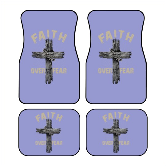 Discover Jesus Christ Cross Faith Over Fear Quote Saying Christian Car Mats