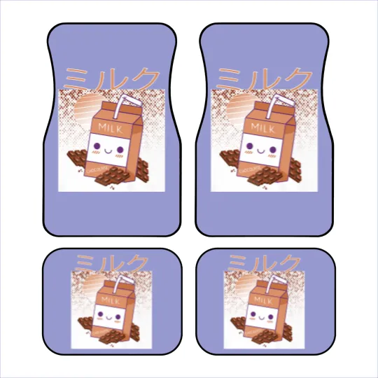 Discover Retro 90s Japanese Kawaii Chocolate Milk Shake Carton Car Mats