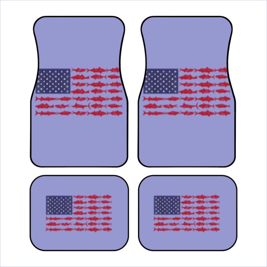 Discover Vintage USA Fish American Flag Car Mats Fishing Gifts ABS001