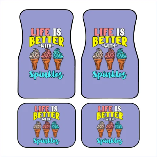 Discover Life is Better With Sprinkles Sweet Confectionery Ice Cream Car Mats