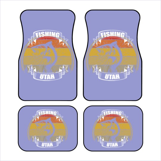 Discover Vintage Sunset Trees Fishing Utah Car Mats