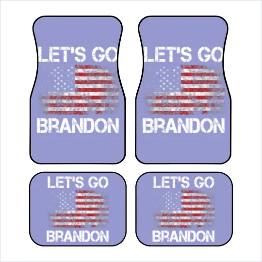 Discover Let's Go Brandon Vintage American Flag Patriotic on back Car Mats