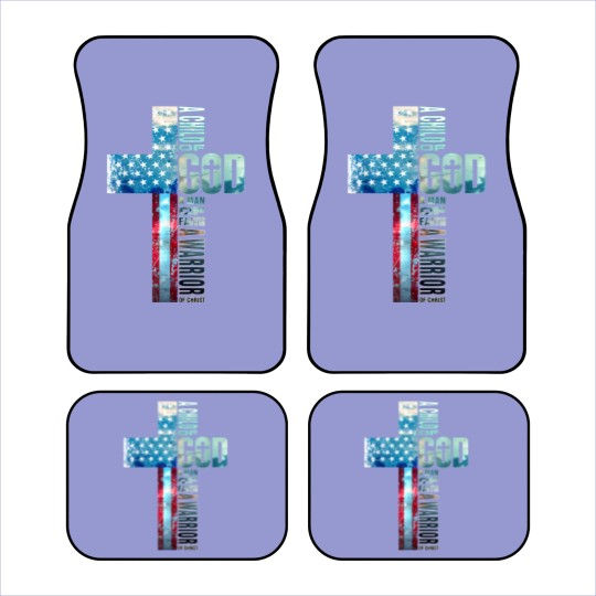 Discover Faith Cross American Flag Car Mats Christ Jesus Religious Car Mats