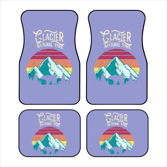 Discover Vintage Glacier National Park Mountain Bear Sweat Car Mats
