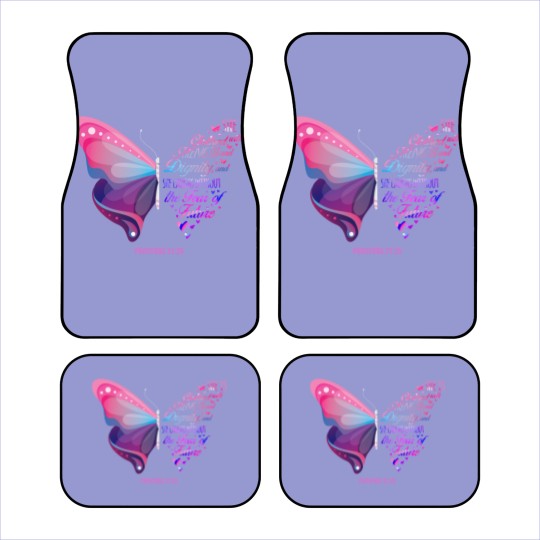 Discover Christian Bible Verse Proverbs 31:25 Butterfly Car Mats