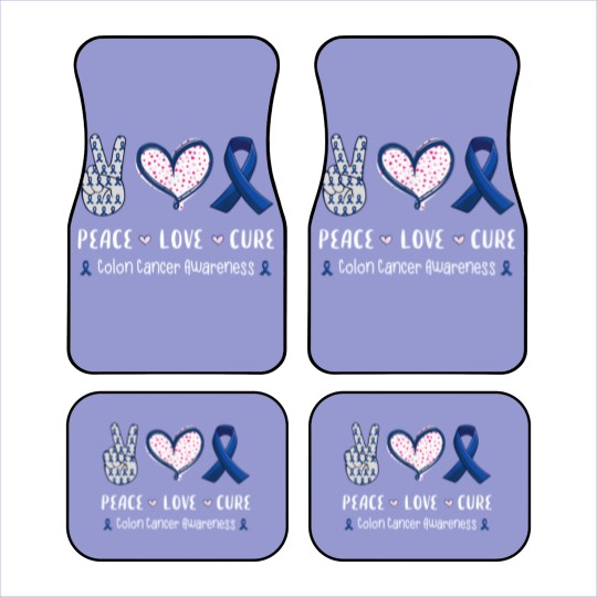 Discover Love Colon Car Mats Peace Love cure Colon cancer awareness