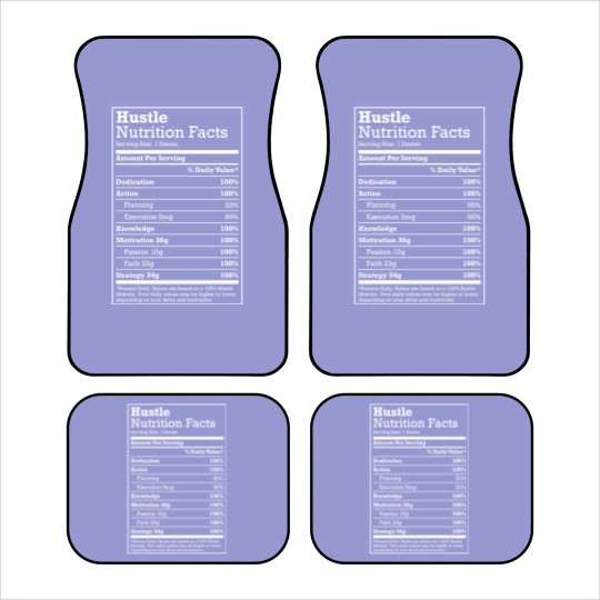 Discover Hustle meme Car Mats Hustle Nutrition Facts
