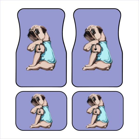 Discover Pug Dog I Love Mom Car Mats