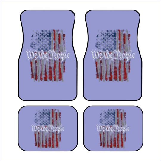 Discover Defending Freedom Collection We The People American Flag Short Sleeve Car Mats-Black-XL