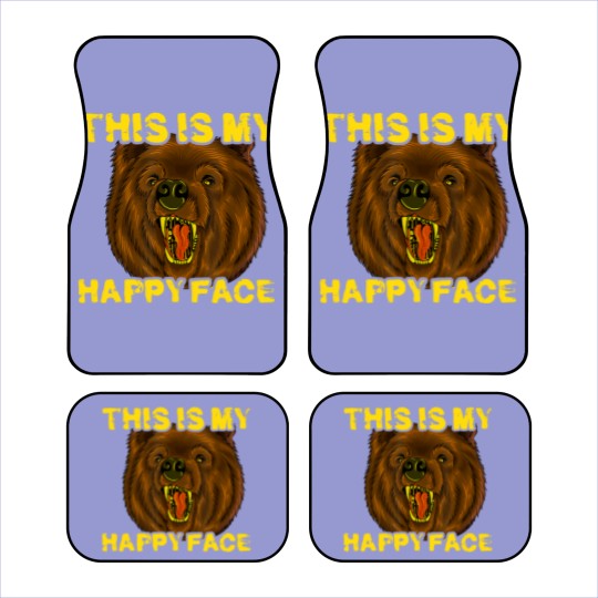 Discover This Is My Happy Face Funny Grizzly Bear Car Mats