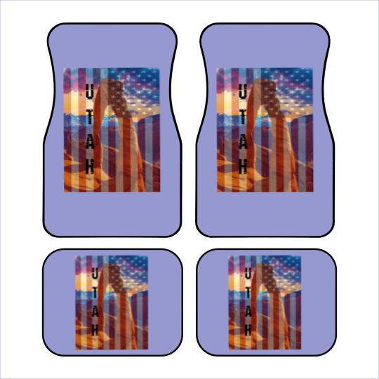 Discover Utah American Flag Car Mats
