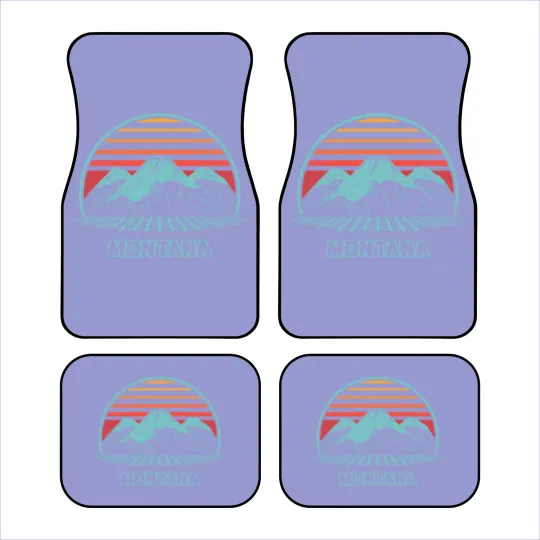 Discover Montana Retro Mountain Hiking 80s Style Car Mats