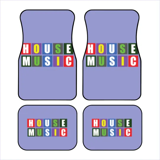 Discover House Music Blocks Blk Car Mats