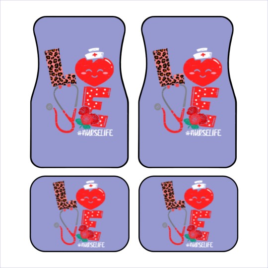 Discover Love Heart Stethoscope Nurse Life Valentine Day 2022 Women Car Mats