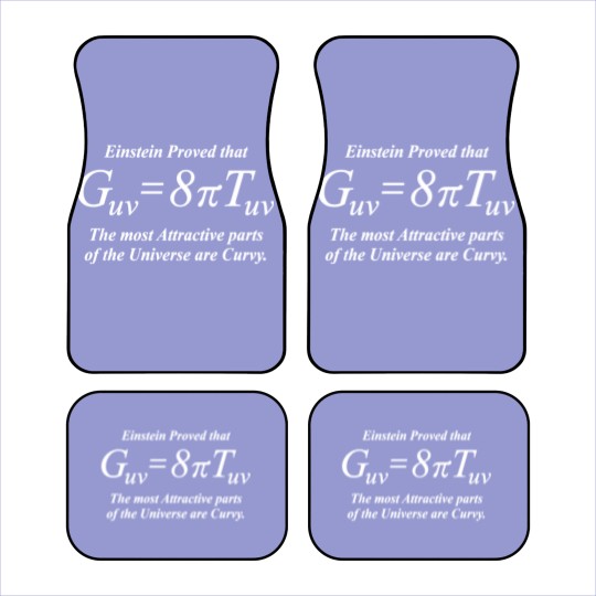 Discover Einstein Field Equation (Humor, white for dark Car Mats Car Mats