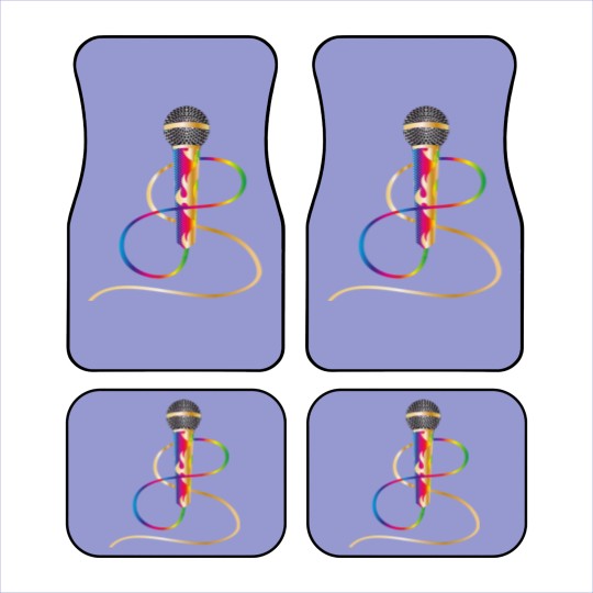 Discover stylish microphone with rainbow handle Car Mats