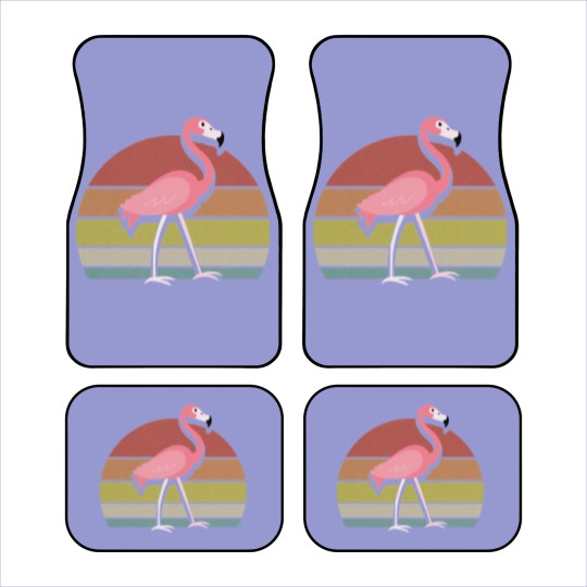Discover Flamingo Car Mats Sunset Retro Vintage 70s Animal Nature Lovers - Flamingo - Car Mats