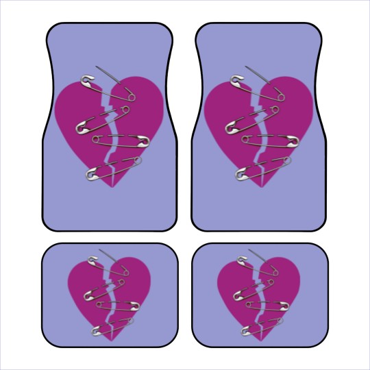 Discover Broken heart and safety pins gift Car Mats