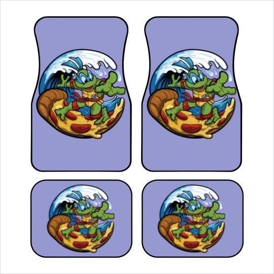 Discover ninja turtles surfing pizza Car Mats