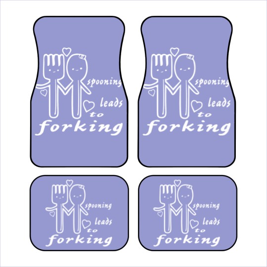Discover Spooning Leads To Forking ©WhiteTigerLLC.com Car Mats