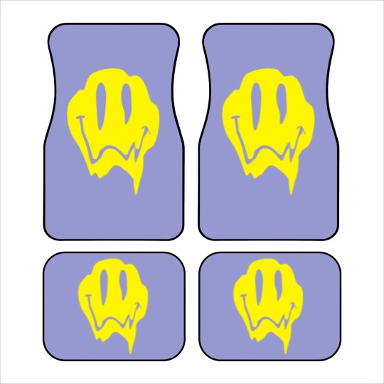 Discover Melting Acid Smiley Face Car Mats