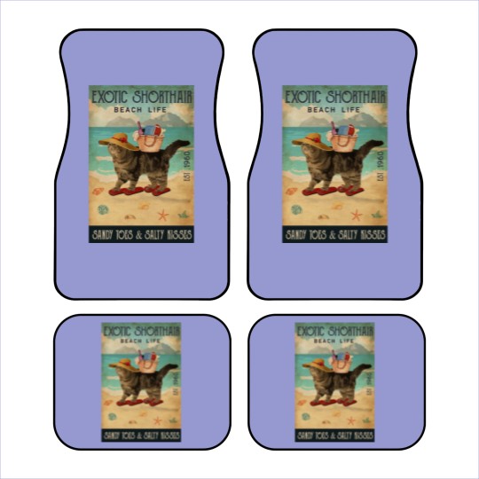 Discover Beach Life Sandy Toes Exotic Shorthair cat gift Car Mats