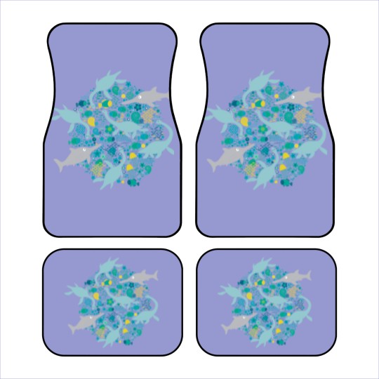 Discover Swimming with Plesiosaurs - cute prehistoric animal design - Swimming - Car Mats