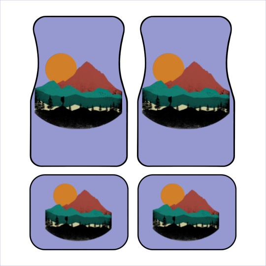 Discover Retro Evergreen Mountain Hiker Car Mats