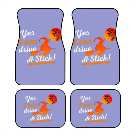 Discover Halloween Witch Broom Yes I Can Drive A Stick Car Mats