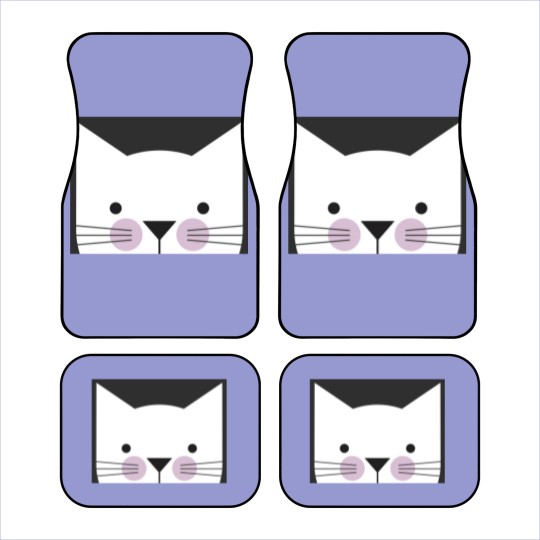 Discover Peek-a-Boo Kitty, Black and White with Lavender Cheeks - Cats - Car Mats