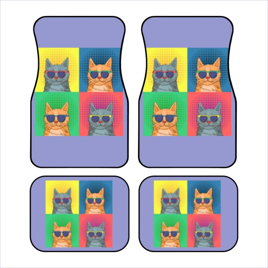 Discover cat pop art Car Mats