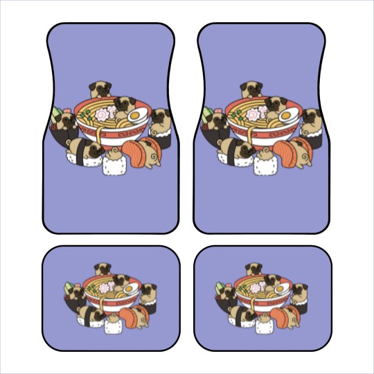 Discover Pug Ramen Sushi - Pug - Car Mats