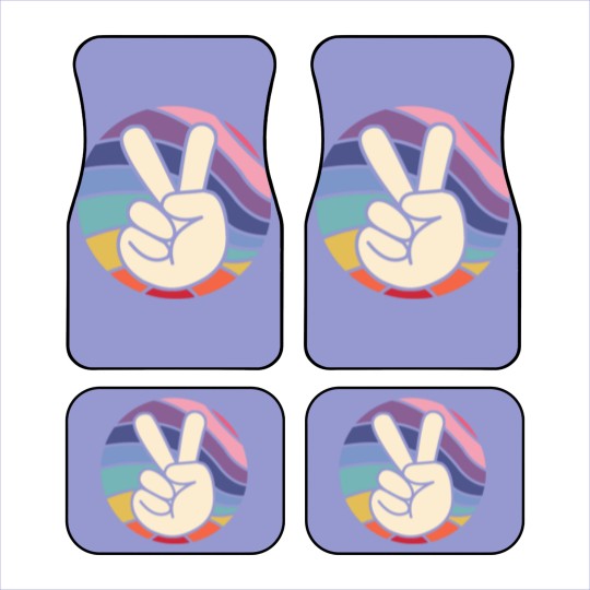 Discover Groovy Peace Sign Hand Hippie Vintage 70s Gift Car Mats