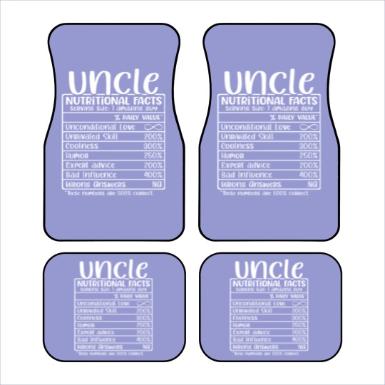 Discover Uncle, Nutritional Facts, Funny Uncle Gift Car Mats