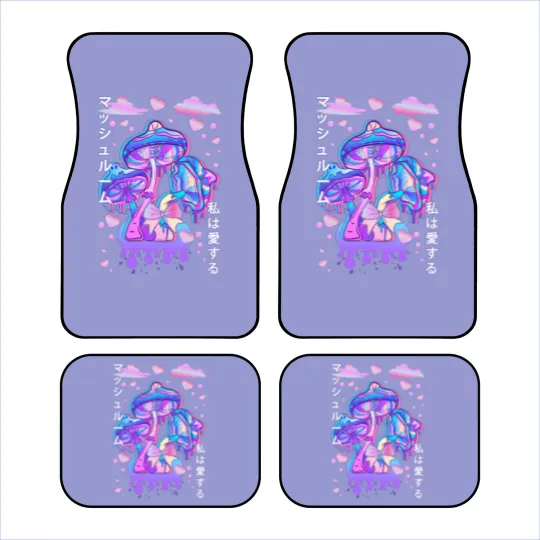 Discover Pastel Goth Mushroom Japan Kanji Car Mats