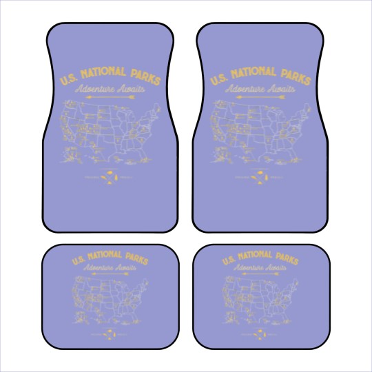 Discover National Parks Map Camping Women Men Hiking 7186 Car Mats