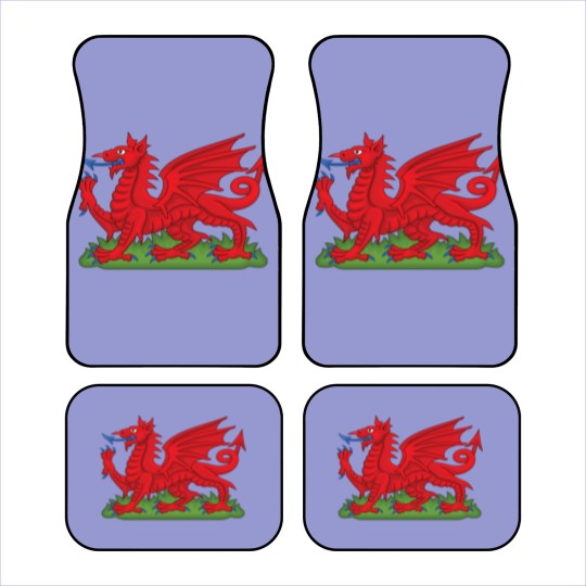 Discover Wales Red Dragon National Flag Symbol Car Mats