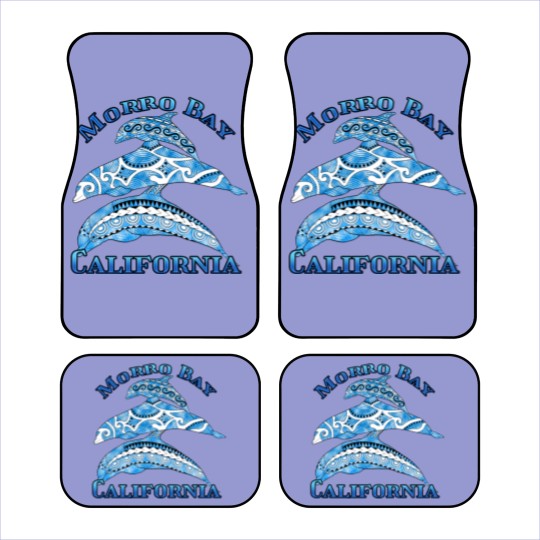 Discover Morro Bay California Vacation Tribal Dolphins Car Mats