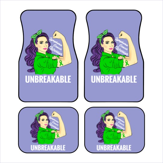 Discover Lymphoma Cancer Awareness Warrior Unbreakable Support - Lymphoma Cancer - Car Mats