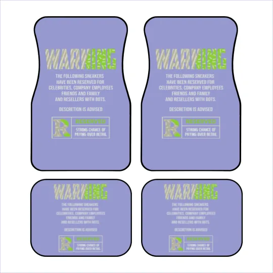 Discover Warning Jordan 5 Green Bean Matching Sneaker Car Mats