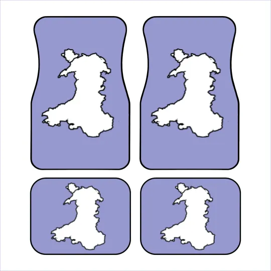 Discover Wales Black Outine Map Car Mats