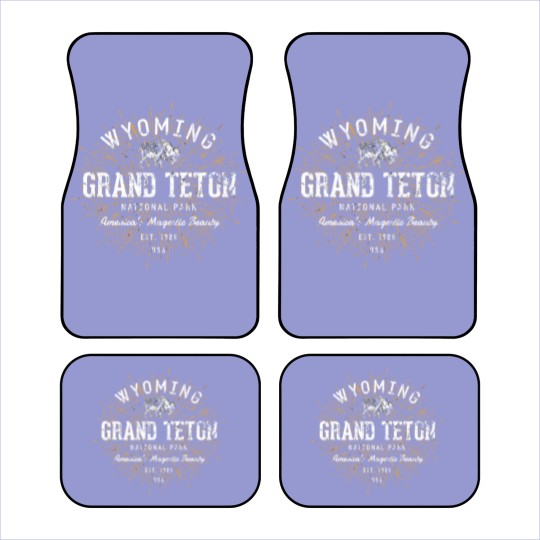 Discover Retro Vintage Grand Teton National Park Car Mats