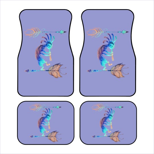 Discover Native American Kokopelli With Two Feathers 2 Car Mats