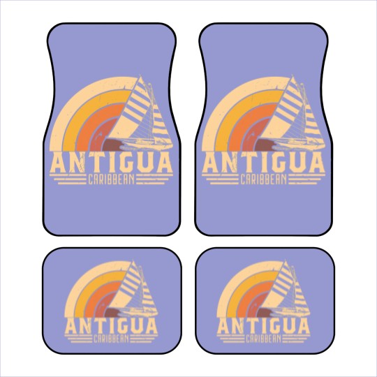 Discover Antigua Retro Sailing Vacation Design - Antigua - Car Mats