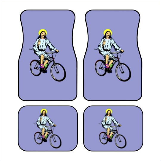 Discover Christ on a bike Car Mats